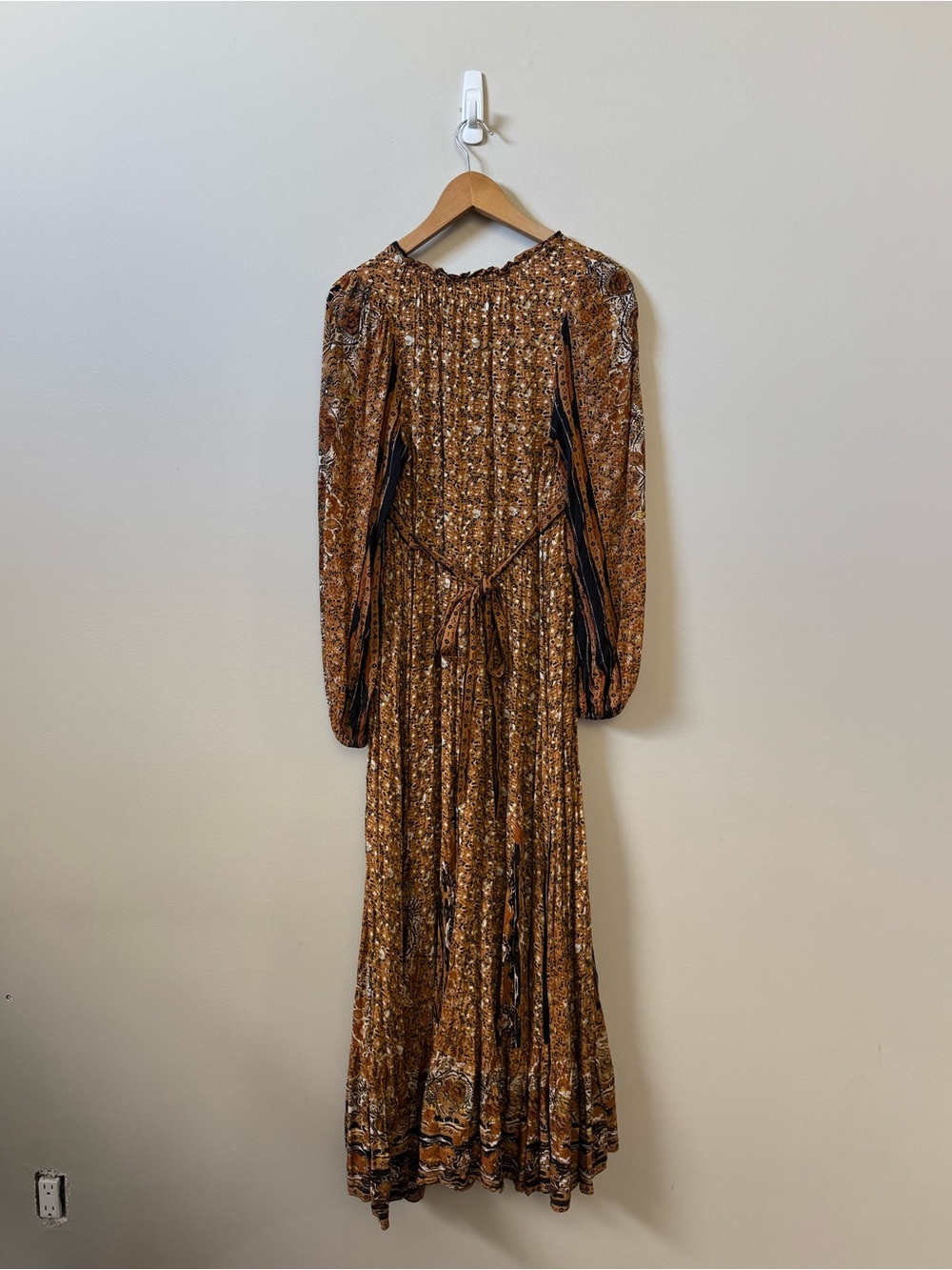 Free People Happy feelings printed boho maxi dress - golden brown floral - Picture 7 of 9